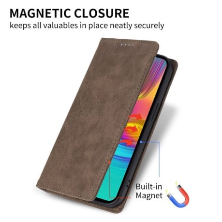 Чохол-книжка Business Solid Color із захистом від сканування RFID на Samsung Galaxy A17 4G - коричневий