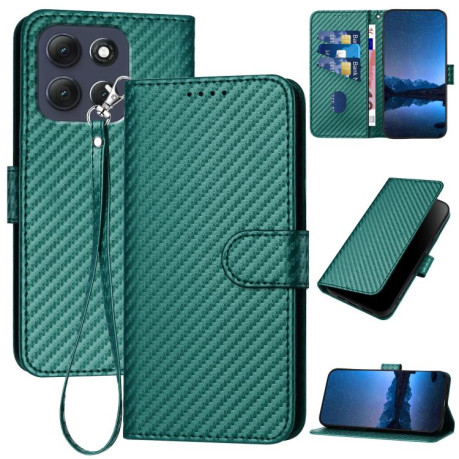 Чохол-книжка Carbon Fiber Texture на Motorola Moto G86 Power - зелений