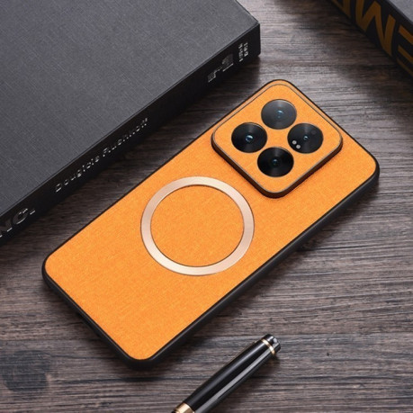 Протиударний чохол CD Magnetic Cloth Texture для Xiaomi 14T Pro - помаранчевий