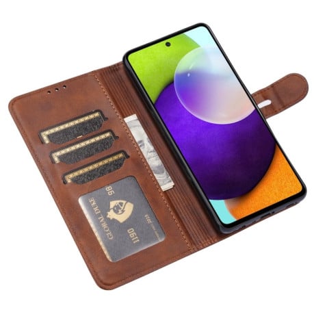 Чехол-книжка Happy Cat Pattern на Samsung Galaxy A26 5G / A17 5G - коричневый