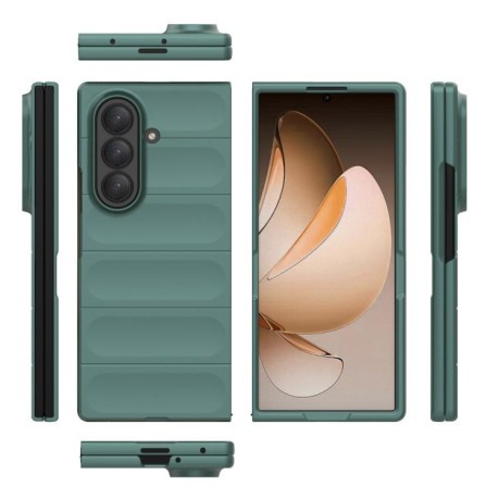 Силиконовый чехол Magic Flannel для Samsung Galaxy Fold 7 5G - зеленый