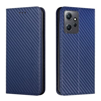 Чехол-книжки Carbon Fiber для Xiaomi Redmi Note 12 4G - синий