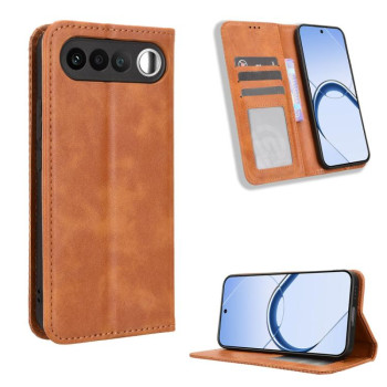 Чохол-книжка Magnetic Buckle Retro Crazy Horse Texture на Realme 16 5G — коричневий