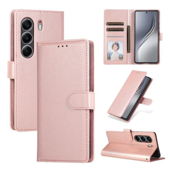 Чехол-книжка Escase с 3 слотами на карт на Tecno Camon 40 Pro 4G / 5G — розовое золото