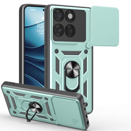 Противоударный чехол Camera Sliding для Motorola Edge 60 Fusion - зеленый
