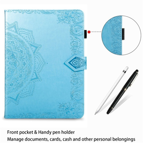 Чехол-книжка Embossed Mandala для iPad 10.2 - синий