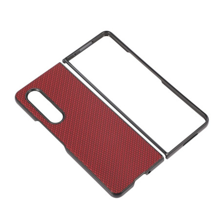 Противоударный чехол Carbon Fiber Texture для Samsung Galaxy Z Fold 3 - красный