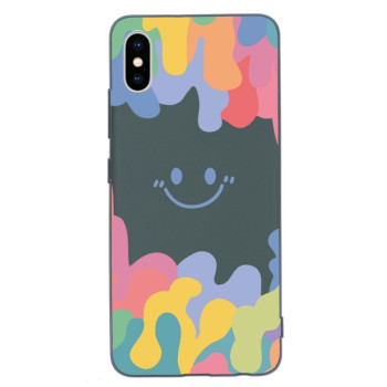 Чохол протиударний Painted Smiley Face для iPhone XR - темно-зелений