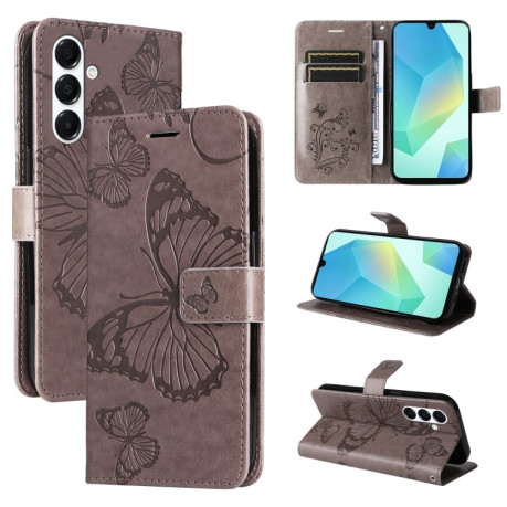 Чохол-книжка Embossed Butterfly  для Samsung Galaxy A26 5G - сірий