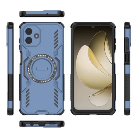 Противоударный чехол Butterfly Armor с MagSafe на Samsung Galaxy A07 4G - синий