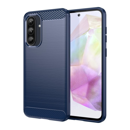 Протиударний чохол Brushed Texture Carbon Fiber  для Samsung Galaxy A36 5G - синій