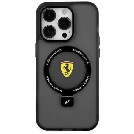 Оригінальний чохол Ferrari Ring Stand 2023 Collection MagSafe для iPhone 15 Pro Max - Transparent and Black