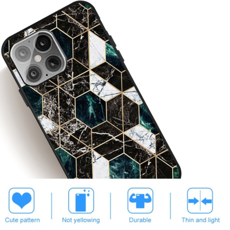 Протиударний чохол Frosted Fashion Marble для iPhone 13 Pro - Hexagon Black