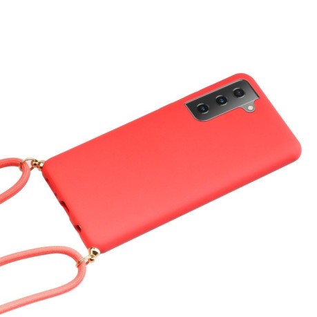 Противоударный чехол Wheat Straw Material на Samsung Galaxy S21 - красный