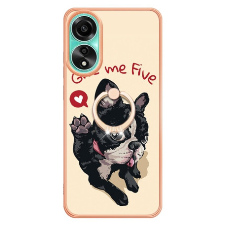 Протиударний чохол Electroplating Dual-side IMD with Ring Holder для OPPO A78 4G - Dog