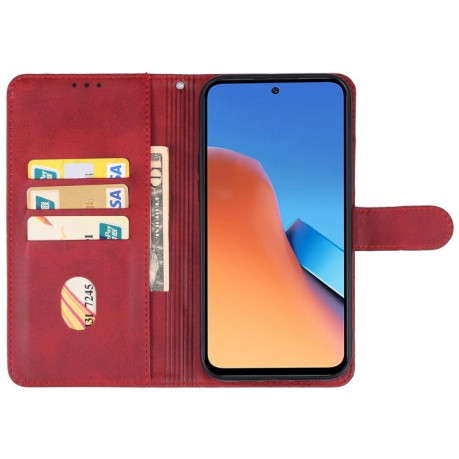 Чехол-книжка EsCase Leather для Xiaomi Redmi 12 - красный