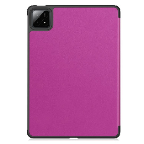 Чехол Custer Texture Three-folding Sleep/Wake-up для Xiaomi Pad 7 / 7 Pro- черный - фиолетовый