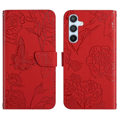 Чехол-книжка Skin Feel Butterfly Embossed для Samsung Galaxy A56 5G - красный