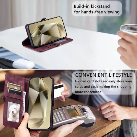 Чехол-книжка Totem Embossed Magnetic Leather для Samsung Galaxy A16 5G - фиолетовый