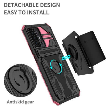 Противоударный чехол Armor Wristband для Xiaomi 11T / 11T Pro - розовый