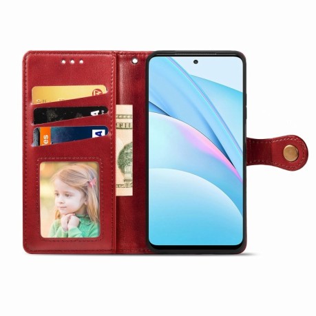 Чехол-книжка Retro Solid Color на Xiaomi Mi 10T Lite - красный