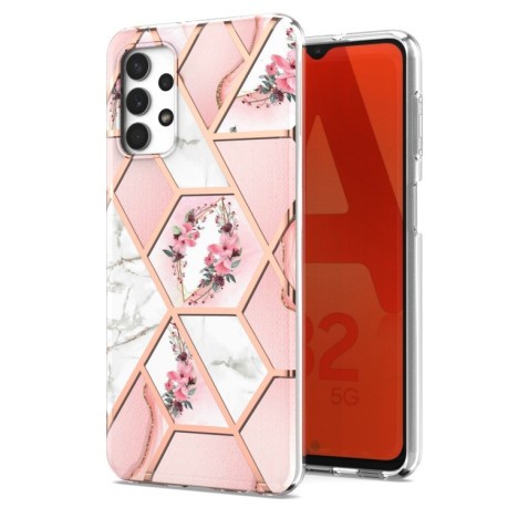 Противоударный чехол  Marble Flower для Samsung Galaxy A23 5G / 4G - Pink Flower