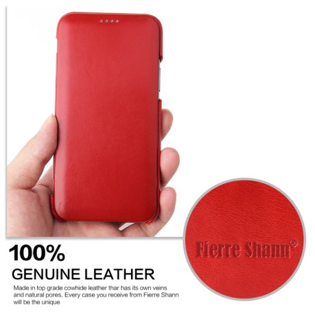 Шкіряний чохол Fierre Shann для iPhone 11 - червоний