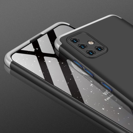 Протиударний чохол GKK Three Stage Splicing Full Coverage Samsung Galaxy A51 - чорно-сріблястий