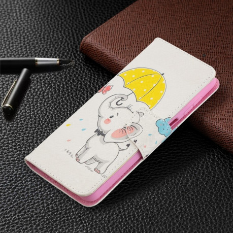 Чехол-книжка Colored Drawing для Samsung Galaxy A12/M12 - Umbrella Elephant