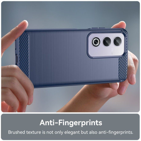 Протиударний чохол Brushed Texture Carbon Fiber на OPPO A80 5G/A3 Pro - синій