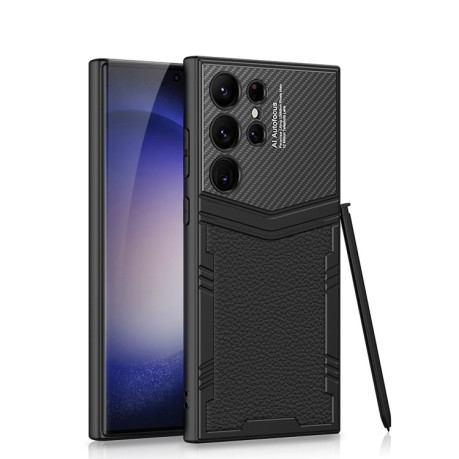 Протиударний чохол GKK TPU + PU Full Coverage на Samsung Galaxy S24 Ultra 5G - чорний
