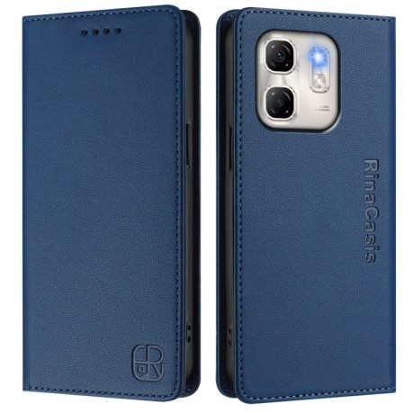 Чехол-книжка RC01 Dual-Folded Magnetic Suction RFID Leather на Infinix Hot 50i 5G / Smart 9 4G - синий