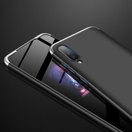 Чехол GKK Three Stage Splicing Full Coverage на Samsung Galaxy A70 -черный серебристый
