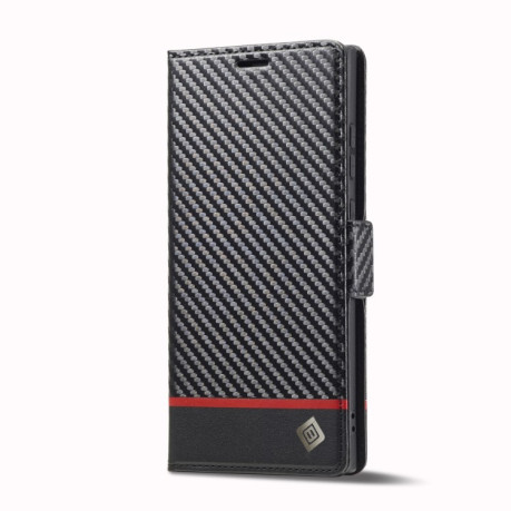 Чехол-книжка LC.IMEEKE Carbon Fiber для Samsung Galaxy S24 Ultra 5G - Black