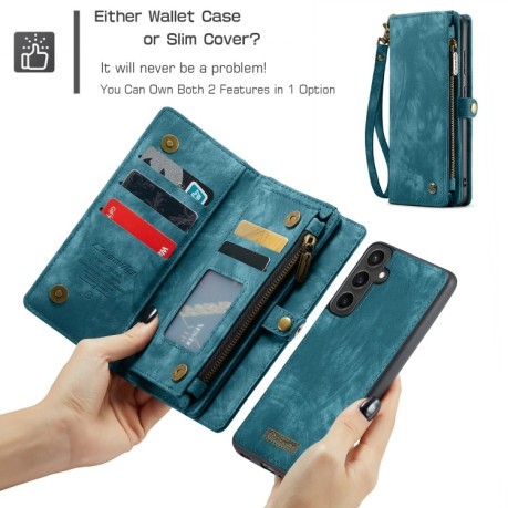 Чохол-гаманець CaseMe 008 Series Zipper Style для Samsung Galaxy S23 FE - синій
