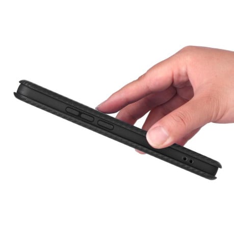 Чехол-книжка Carbon Fiber Texture на Realme GT 7 - черный