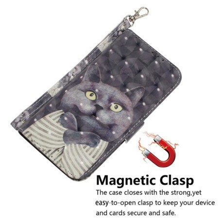 Чехол-книжка 3D Colored Horizontal Flip Leather для Samsung Galaxy A36 5G / A56 5G - Cat