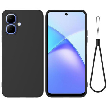 Силіконовий чохол Solid Color Liquid Silicone на Infinix Smart 20 4G — чорний