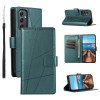 Чехол-книжка противоударная PU Genuine Leather Texture Embossed Line для Samsung Galaxy A35 - зеленый
