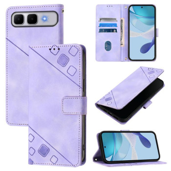 Чехол-книжка Skin-feel Embossed для Infinix Smart 10 Plus — светло-фиолетовый