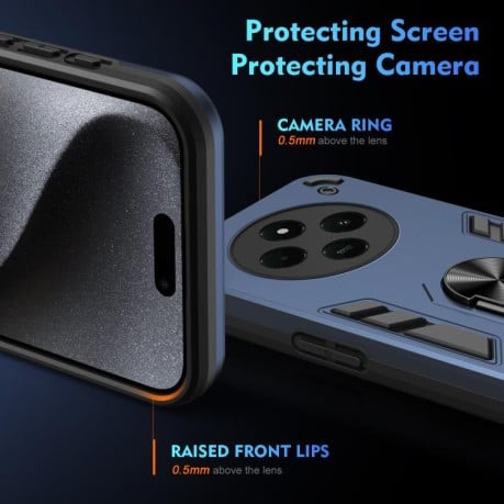 Ударозащитный чехол Shockproof Metal Ring Holder для Xiaomi Redmi  A4 5G - синий