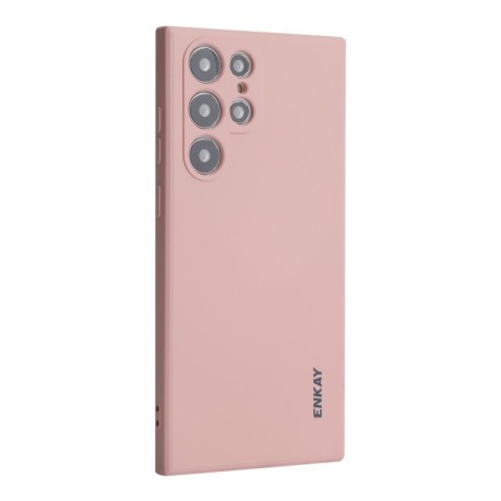Протиударний чохол ENKAY Liquid Silicone для Samsung Galaxy S22 Ultra 5G - рожевий