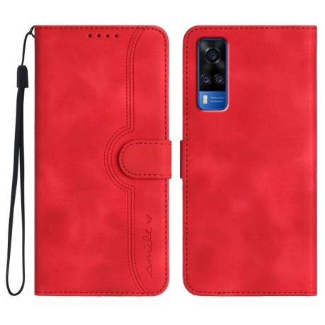Чехол-книжка Skin Feel Heart Amile для Vivo Y53s 4G/Y51a/Y33 4G - красный