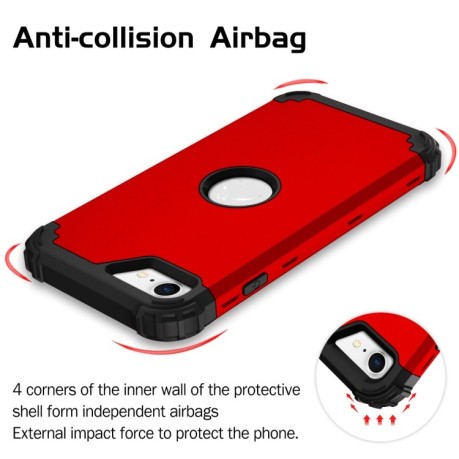 Противоударный чехол Three-piece Anti-drop на iPhone SE 3/2 2022/2020 - красный
