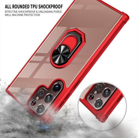 Противоударный чехол Acrylic Ring Holder на Samsung Galaxy S23 Ultra 5G - черный