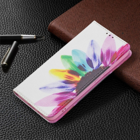 Чехол-книжка Colored Drawing Series на Samsung Galaxy S22 Plus 5G - Sun Flower