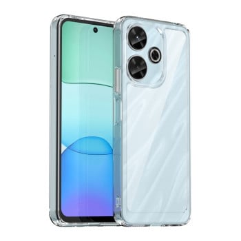 Противоударный чехол  Colorful Acrylic Series с цветной силиконовой боковиной на Xiaomi Redmi 13 4G - прозрачный
