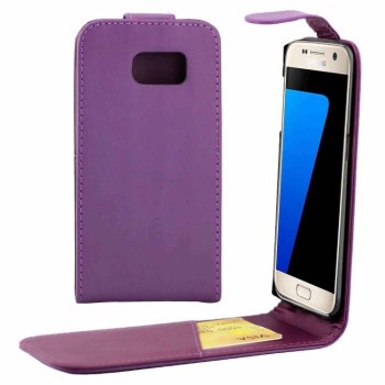 Флип-чехол R64 Texture Single на Galaxy S7 / G930 - фиолетовый