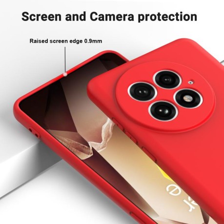 Силиконовый чехол Solid Color Liquid Silicone на OnePlus 13 - красный