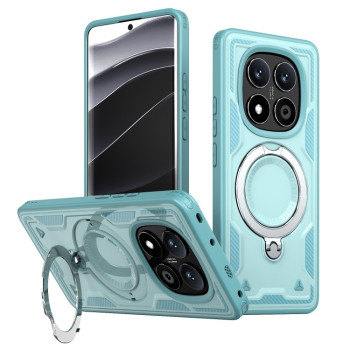 Протиударний чохол MagSafe Holder Armor PC Hybrid для Xiaomi Redmi Note 14 Pro 5G/Poco X7 - блакитний